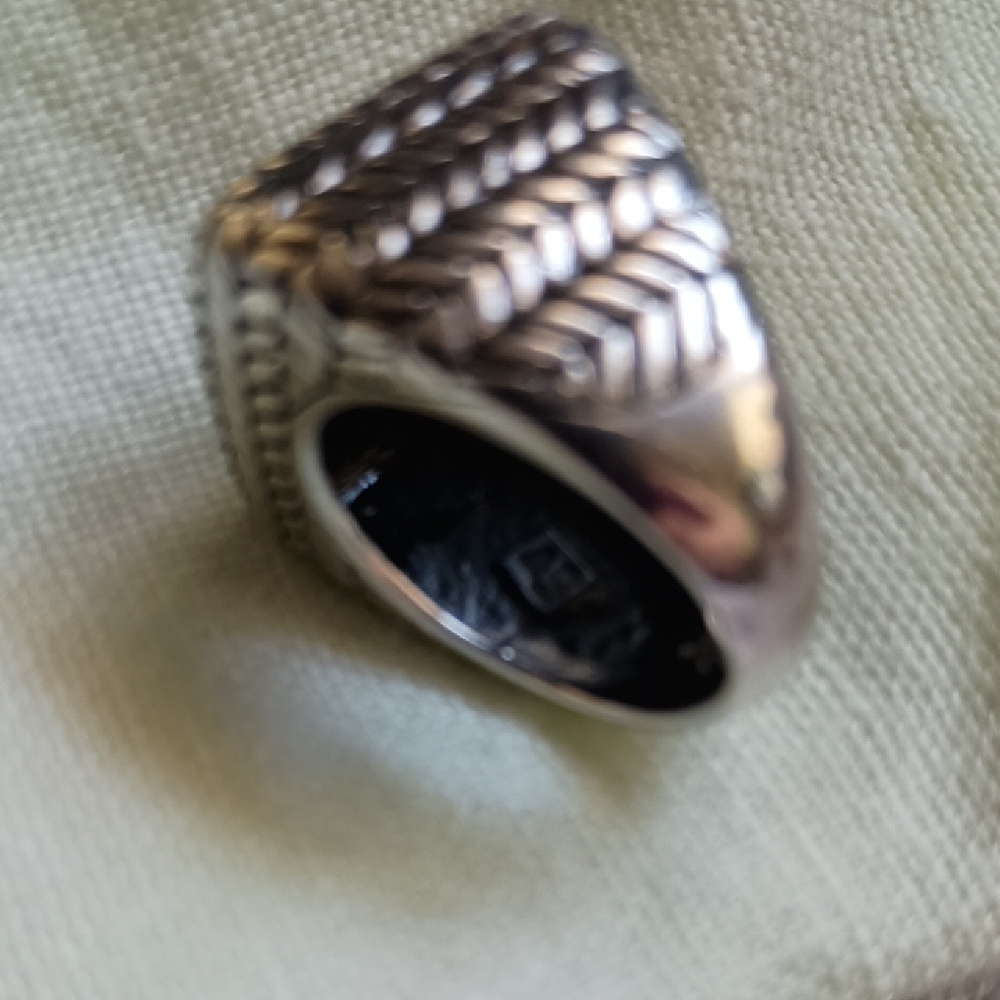 Silpada Silver Textured Square Signet with Rope Edge - Picture 2 of 4